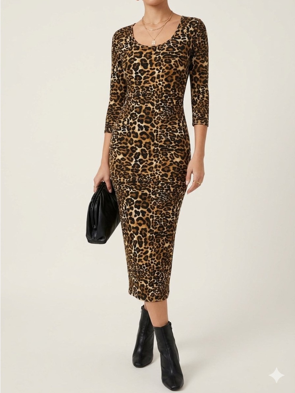 Hot Kiss Leopard-Print Maxi Dress - Brown & Black